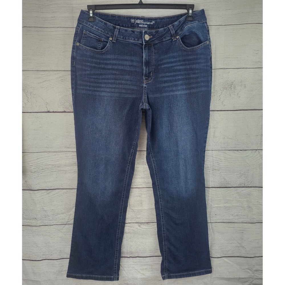 M Jeans by Maurices Size 20W Reg Jeans Mid Rise Dark Wash Straight Stretch 1569